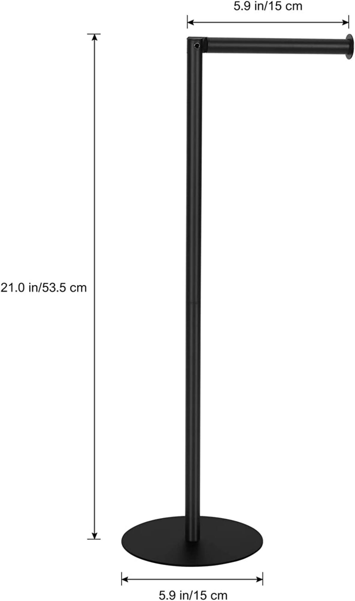 NEX™ 21" Black Freestanding Metal Toilet Paper Holder